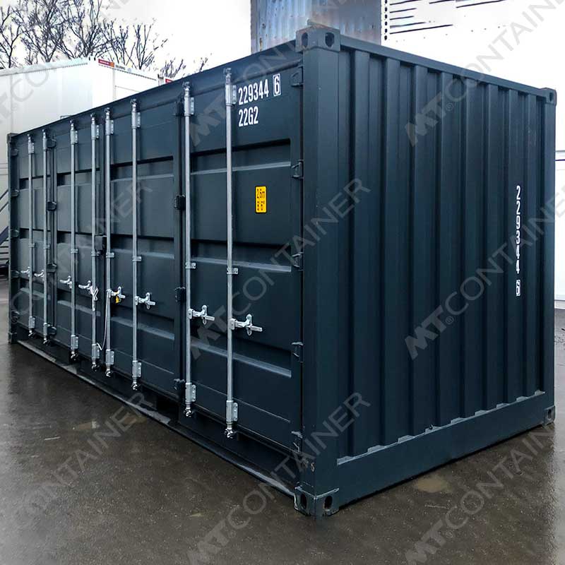 20 Fuss Open-Side Container 229344 6, Vorderansicht von außen