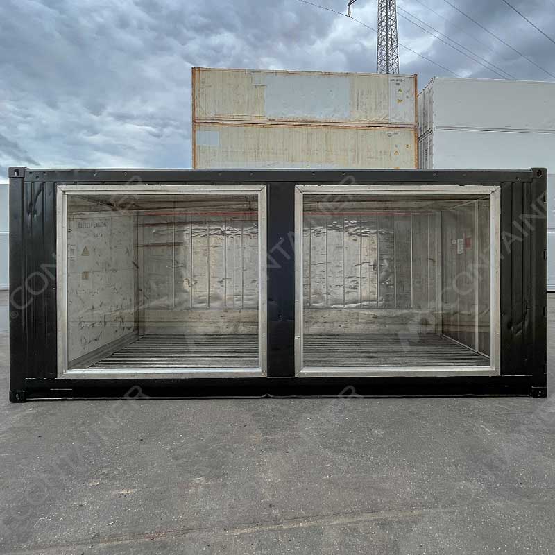 Schwarzer 20 Fuss Sonderbau-Kühlcontainer, Blick auf die Fenster