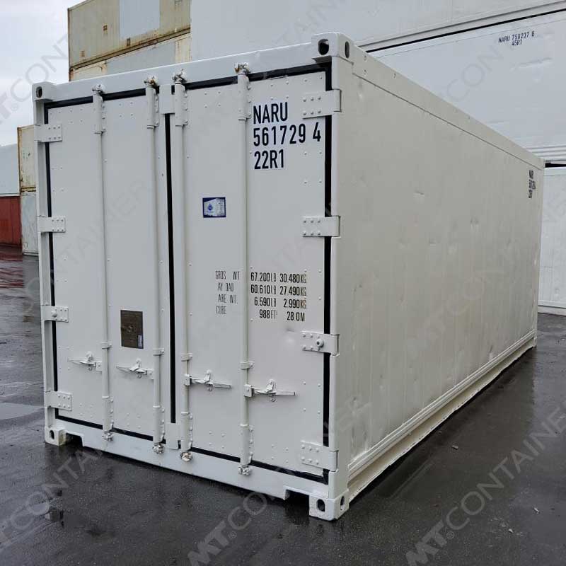 Weißer 20 Fuß Kühlcontainer NARU 561729 4, Blick auf die Tür