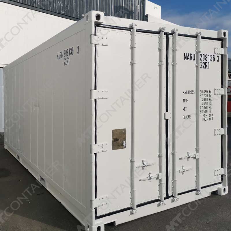 Weißer 20 Fuß Kühlcontainer NARU 298136 3, Blick auf die Tür