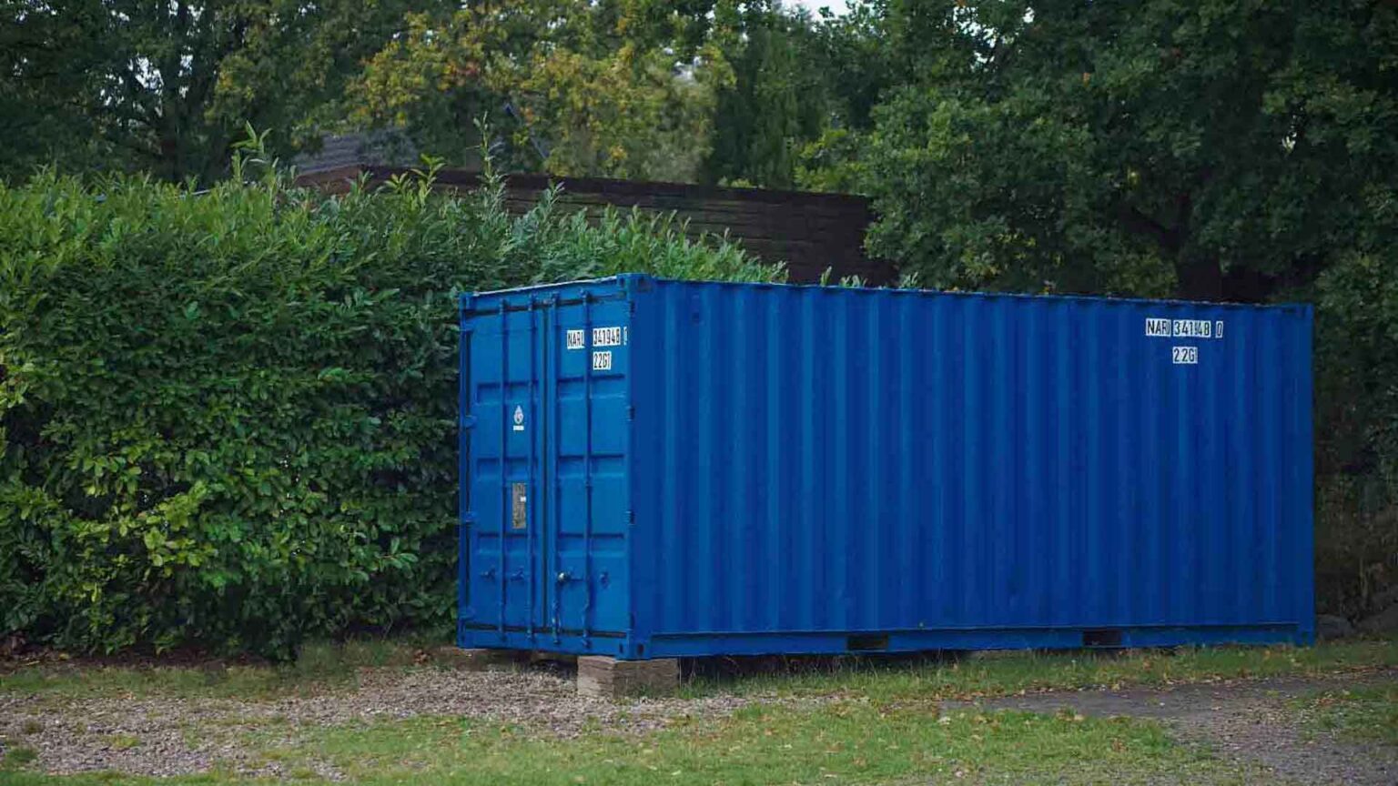 Aufstellort des Containers im Garten