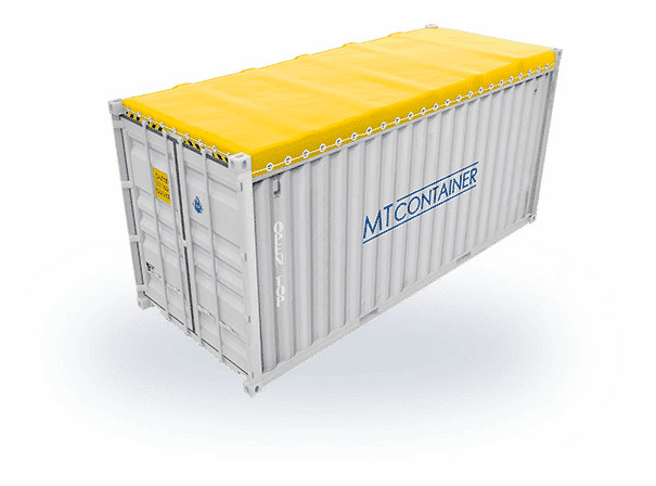 Container sichtbar von oben zu beladen, mit MT Container Branding