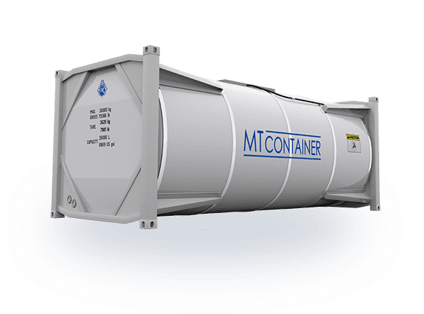 Tankcontainer-Ansicht mit MT Container Branding